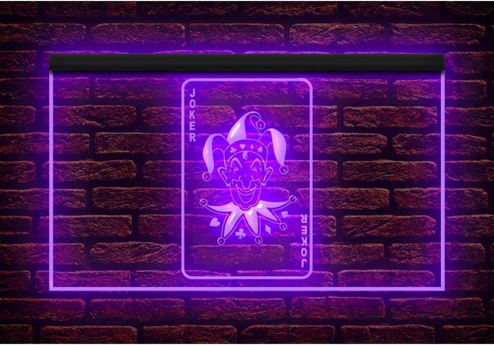 230096 Joker Poker Card Casino Game Room Display LED Light Neon
